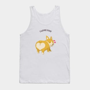 I love you I woof you Corgi LOVE Tank Top